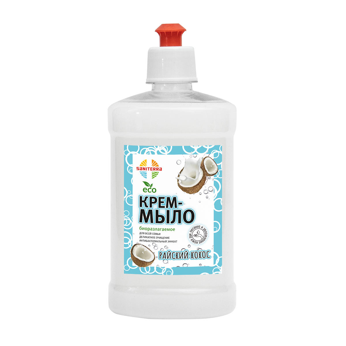 Крем-мыло Райский кокос SANITERRA (пуш-пул) 0,5 л